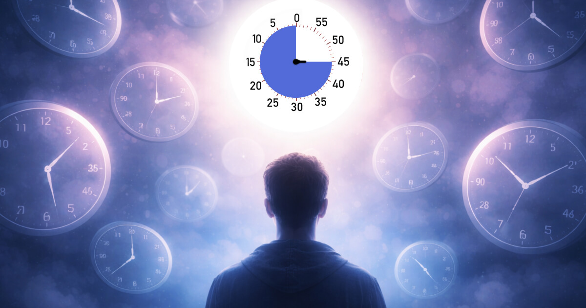 Concept illustration of time blindness and visual time tracking